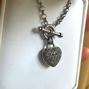 Daniel’s Vintage (2010) Sterling Silver Cubic Zirconia heart toggle necklace